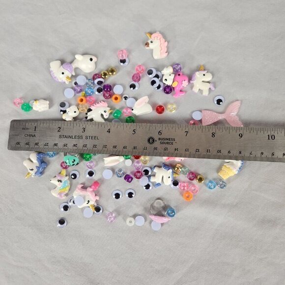 Lot of Craft Embellishments Plastic 3D Unicorn Bunny Whale Lady Bug Google Eyes - Picture 8 of 8